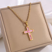 Style Diamond Cross Necklace Unique No Color Fading