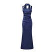 Elegant Strapless Square Neck Bodycon Dress – Pleated Waist Slim Fit Sheath Party & Clubwear for Women