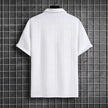 Men’s Textured Short Sleeve Polo Shirt – Casual Turn-Down Collar Summer Top