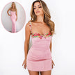 Embroidered Flower Suspender Dress  Fashion Lace