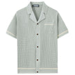 Men’s Summer Hollow-Out Knit T-Shirt – Breathable Casual Short Sleeve Top
