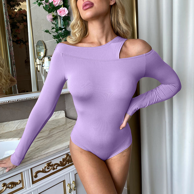 Long-Sleeved Asymmetrical Collar