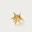 Gold Color Retaining Starfish Necklace Ring Earrings
