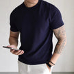 Casual Workwear T-shirt With A Small High Collar