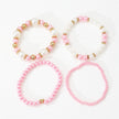 4pcs Set Simple White Faux Pearls Beads Beaded Heart Temperament Bracelet Set Elegant Handmade Hand String Jewelry Accessory