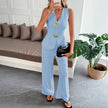 Women’s Summer 2-Piece Set – Simple Vest Top & Straight-Leg Pants Outfit