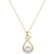Light-Luxury Cross-Design Diamond-Encrusted Pearl Necklace Set
