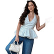 Women’s Stylish Halter Top – Ruffled Hem Slim Fit