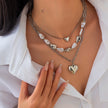 Irregular Metal Heart Pendant Necklace for Women