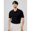 Men’s Ice Silk Knit Polo Shirt – Solid Color Short Sleeve Luxury Summer Top