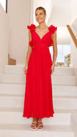 Women’s Floral Chiffon Backless Cross-Strap Dress