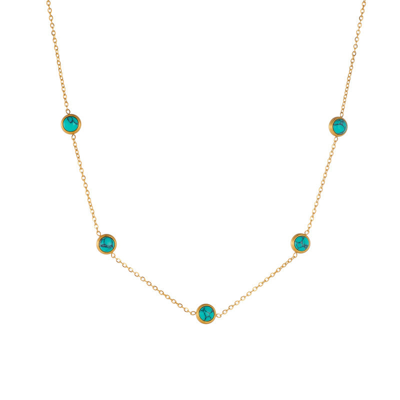 Turquoise Accessory Chain Earrings Stainless Steel