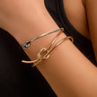 Design Double-layer Hollow Knot Open-ended Bracelet For Women Jewelry Wedding Pulseiras Lover Gift