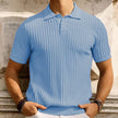 Men’s Casual Solid Color Short Sleeve Shirt – Loose Fit Lapel Summer Button-Up Top