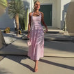 Women’s French Style Beach Maxi Slip Dress – Elegant Summer Vacation Spaghetti Strap Long Dress