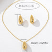 Golden Teardrop-shaped Necklace And Earring Set
