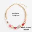 Heart Peach Pearl Combination Bracelet Suit