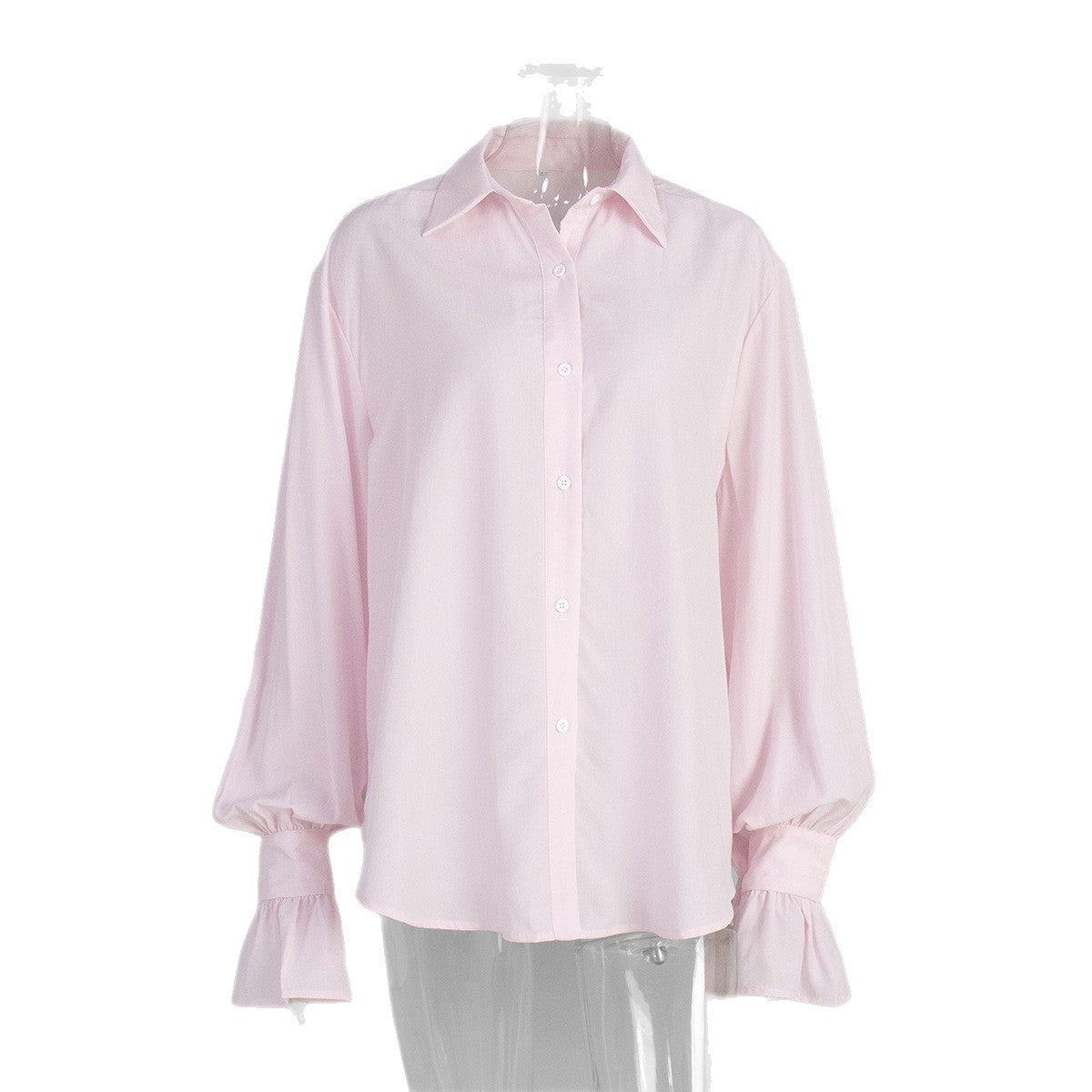 Solid Button Front Drop Shoulder Loose Shirt