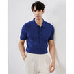 Men’s Ice Silk Knit Polo Shirt – Solid Color Short Sleeve Luxury Summer Top