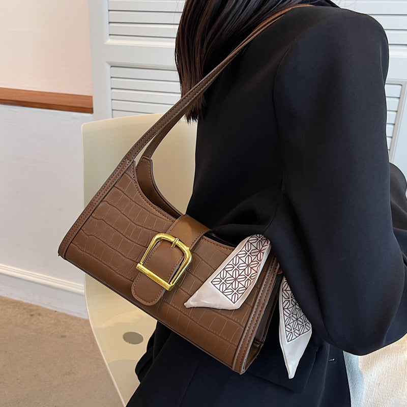 Women’s One-Shoulder Baguette Bag – Spring Versatile Fashion, Special-Interest Design, High-Quality Underarm Purse