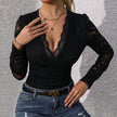 Women's Lace Up Long Sleeve Bodysuit