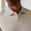 Men’s Textured Polo Shirt – Casual Short Sleeve Collared Summer Top