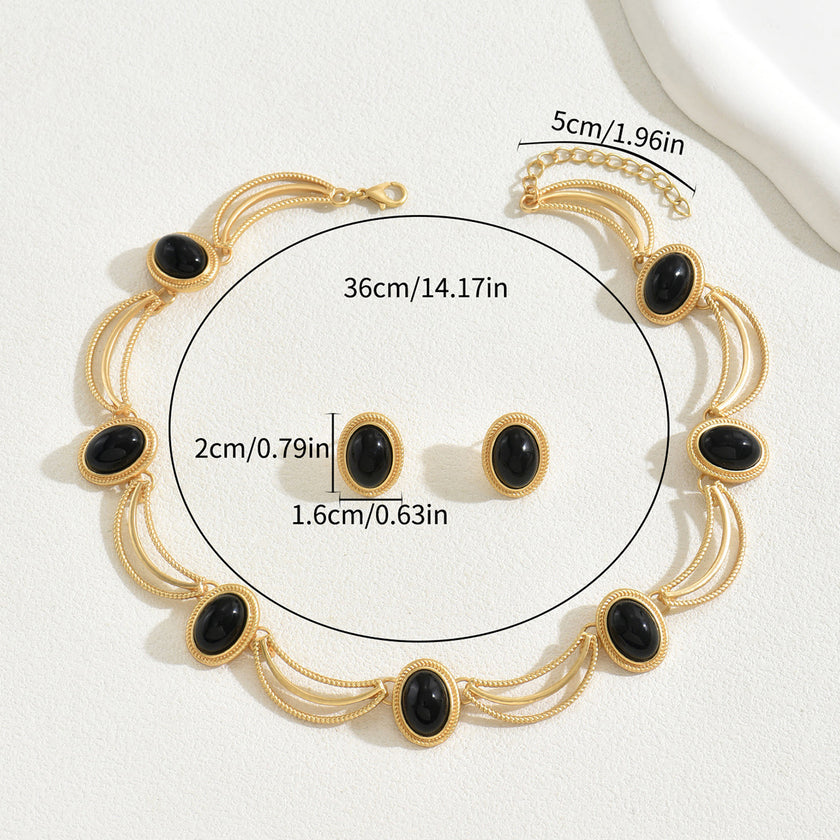 Gong Tingfeng Women's Earrings And Necklace Set