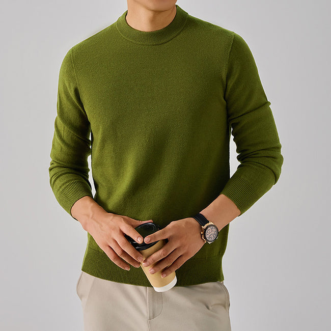 Mens Multi-Color Thickened Knit Sweater