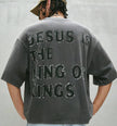 Men’s Washed Letter Print Short Sleeve T-Shirt – Casual Vintage Graphic Tee for Men
