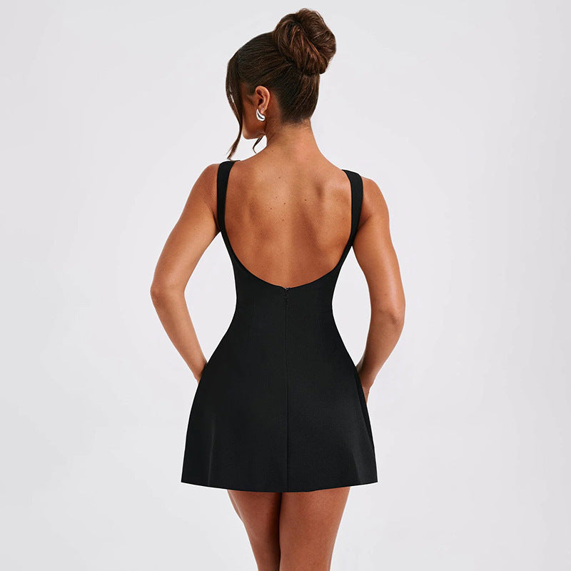 Sexy Slim-fitting Backless Dress  Short Dresses