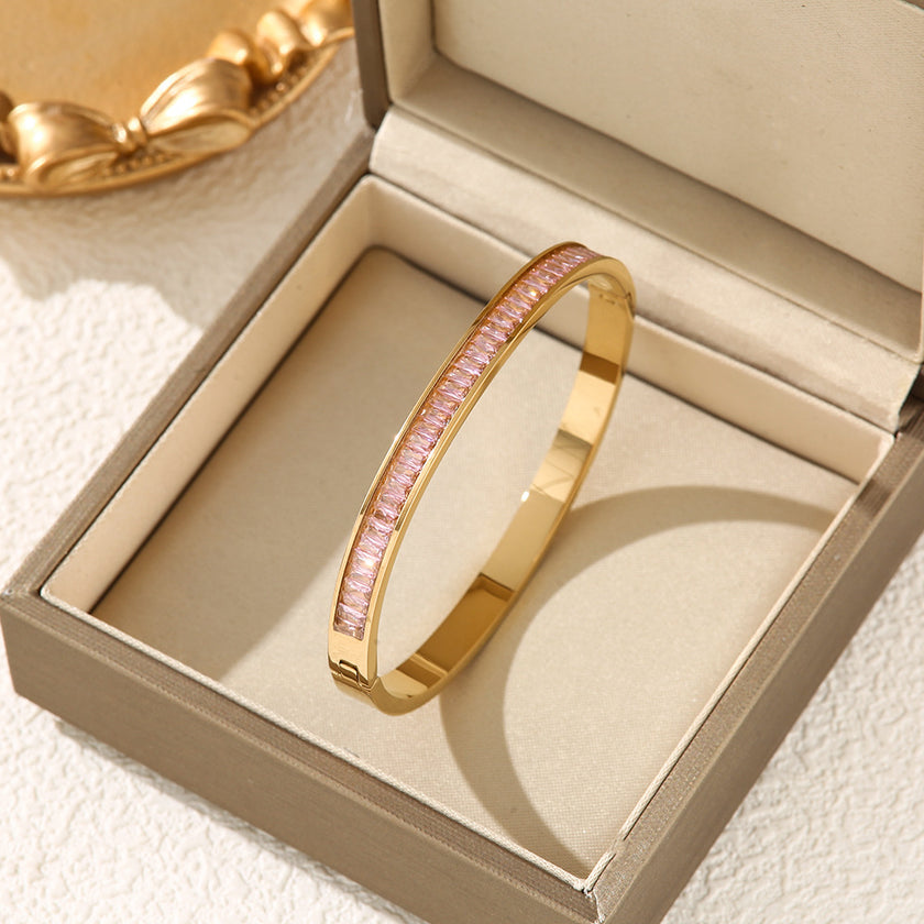 Luxury Style Diamond Titanium Steel Bracelet