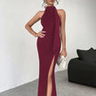 Sexy Backless Lace Up High Slit Sleeveless Dress