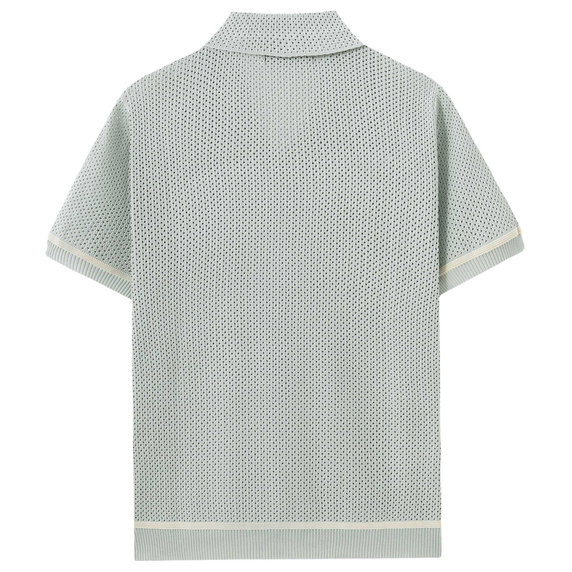 Men’s Summer Hollow-Out Knit T-Shirt – Breathable Casual Short Sleeve Top