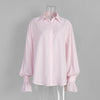 Solid Button Front Drop Shoulder Loose Shirt