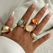 Stacked Gemstone Ring Set For Women