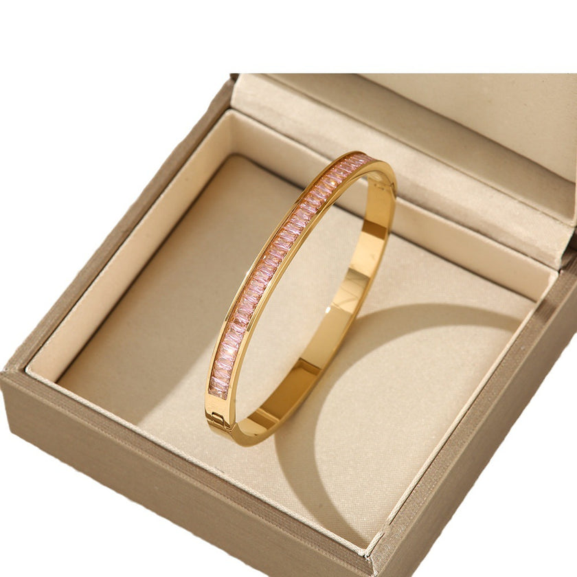 Luxury Style Diamond Titanium Steel Bracelet