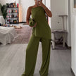 Women’s Asymmetrical Pleated Camisole & Wide-Leg Pants Set – Elegant 2-Piece Outfit