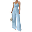 Simple Solid-Color High-Waist Jumpsuit For Summer