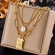 Fashion Jewelry Layered Face Portrait Chain Choker