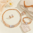 Diamond Necklace, Earrings Rings Bracelets Four Piece Set