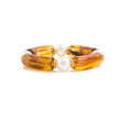 Vintage Beaded Amber Blooming Resin Wide Bracelet