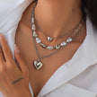 Irregular Metal Heart Pendant Necklace for Women