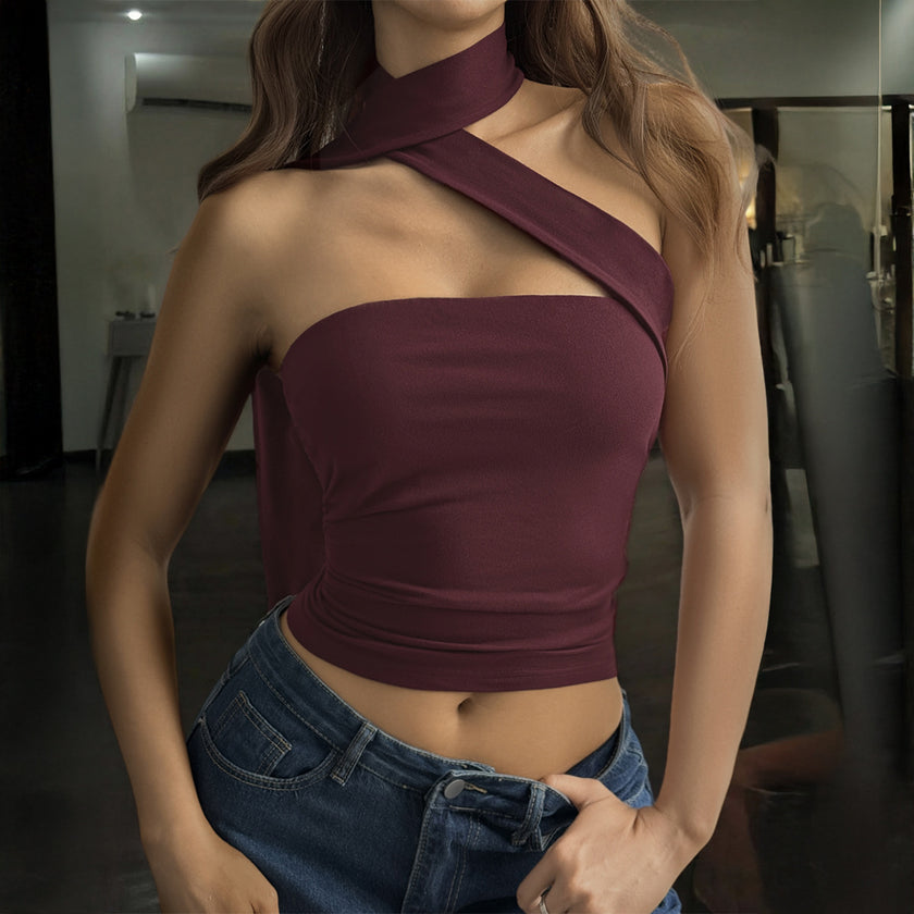 Women’s Spicy Girl Neck Gaiter Tube Top – Sexy Bustier Style