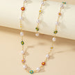 Colorful Daisy Bracelet and Necklace Set for Women, Floral Jewelry Set, Cute Everyday Commuter Accessories