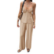 SpringSummer Resort-Style Camisole T-shirt And Pants Womens Outfit Set