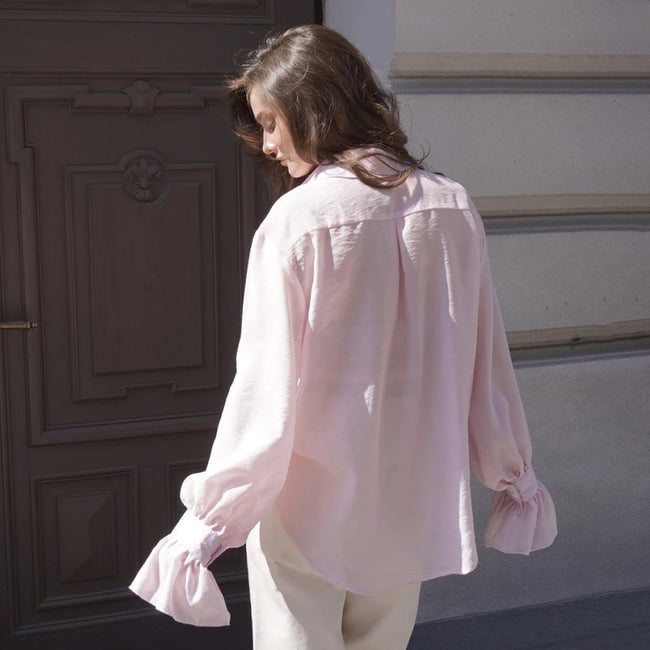 Solid Button Front Drop Shoulder Loose Shirt