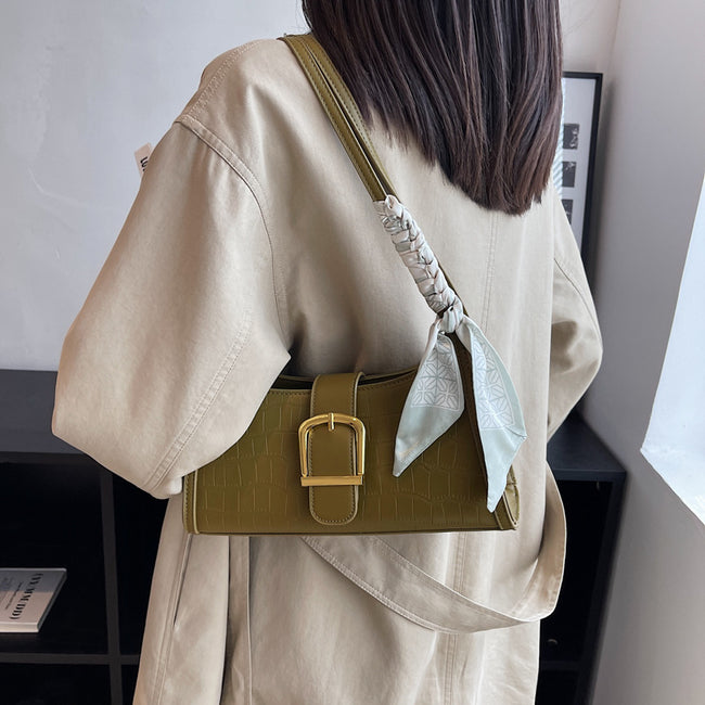 Women’s One-Shoulder Baguette Bag – Spring Versatile Fashion, Special-Interest Design, High-Quality Underarm Purse