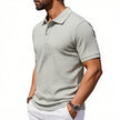 Men’s Plaid Polo Shirt – Breathable Casual Collared Short Sleeve T-Shirt