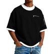 Men’s Crew Neck Contrast Color T-Shirt – Lightweight Casual Short Sleeve Summer Tee for Men