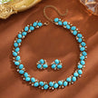 Turquoise Pearl Necklace And Earrings Suite